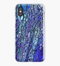 Aqua and Purple - Paint Pour Print with Fineliner Pen Detail iPhone Case