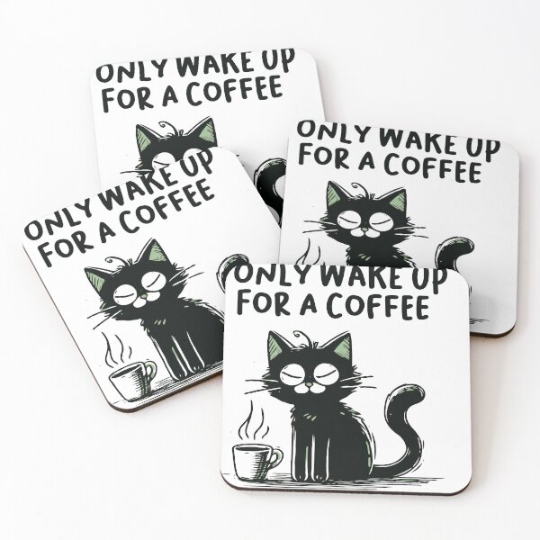 Item preview, Wake Up for Coffee and Cats designed and sold by Creative Magia.