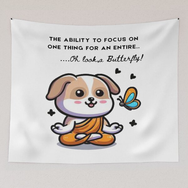 Item preview, Meditative Puppy and Butterfly Distraction Art designed and sold by tutoo clothes.