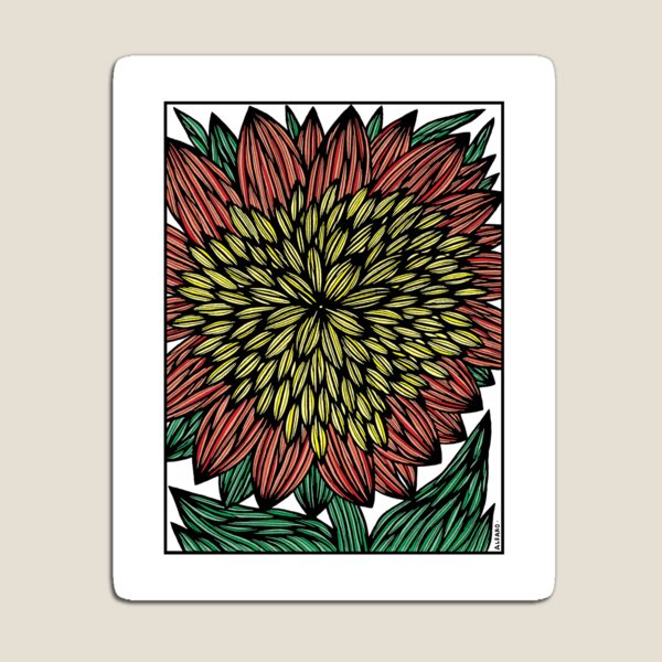 "Flameburst Blossom" Magnet