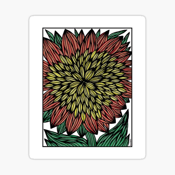 "Flameburst Blossom" Sticker