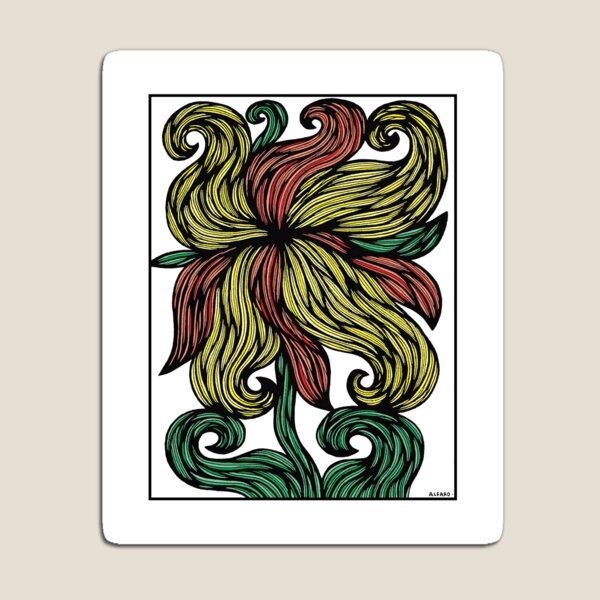 "Fiery Bloom" Magnet