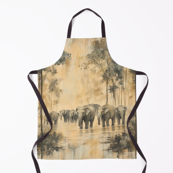 Item preview, Graceful Giants: A Herd of Thai Elephants in the Wild designed and sold by ThaiArtShop.