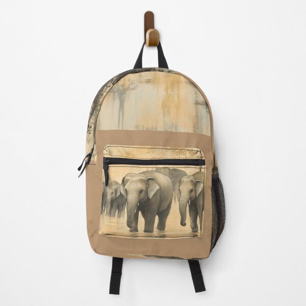 Item preview, Graceful Giants: A Herd of Thai Elephants in the Wild designed and sold by ThaiArtShop.