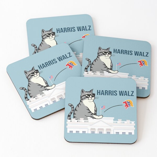 Item preview, Harris Walz 2024 Yard Sign - Cat Lady Kamala Throws Trump Out of The White House designed and sold by Midu Roy.