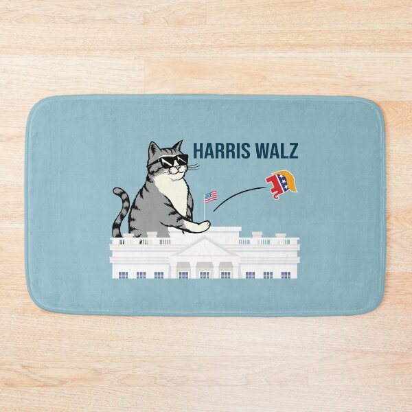Item preview, Harris Walz 2024 Yard Sign - Cat Lady Kamala Throws Trump Out of The White House designed and sold by Midu Roy.