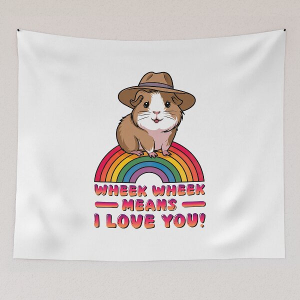 Item preview, Cute Guinea Pig on a Rainbow designed and sold by graphic-genie.