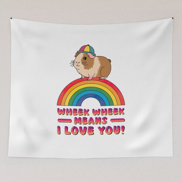 Item preview, Cute Guinea Pig on a Rainbow designed and sold by graphic-genie.