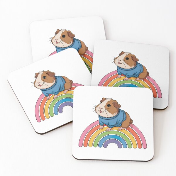 Item preview, Cute Guinea Pig on a Rainbow designed and sold by graphic-genie.