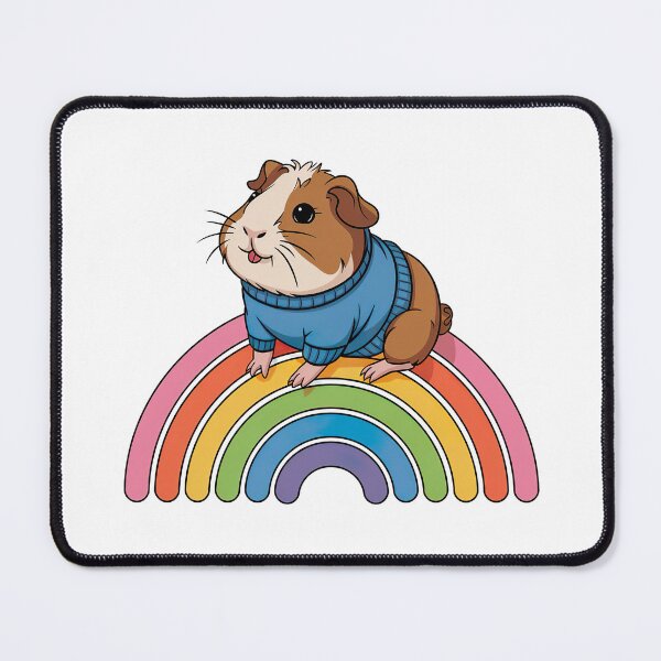 Item preview, Cute Guinea Pig on a Rainbow designed and sold by graphic-genie.