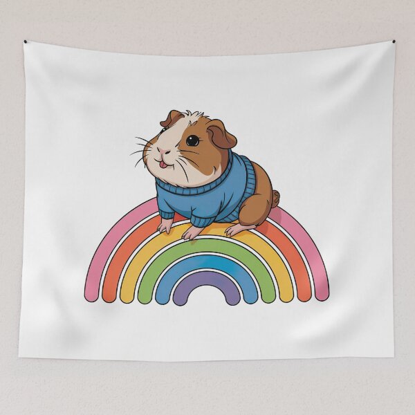 Item preview, Cute Guinea Pig on a Rainbow designed and sold by graphic-genie.