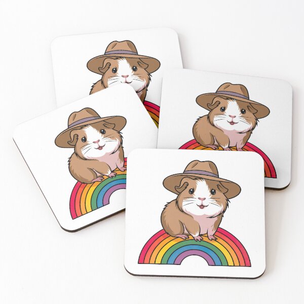 Item preview, Cute Guinea Pig on a Rainbow designed and sold by graphic-genie.