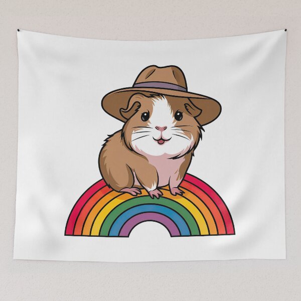 Item preview, Cute Guinea Pig on a Rainbow designed and sold by graphic-genie.