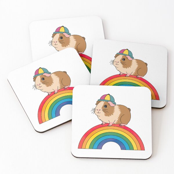 Item preview, Cute Guinea Pig on a Rainbow designed and sold by graphic-genie.