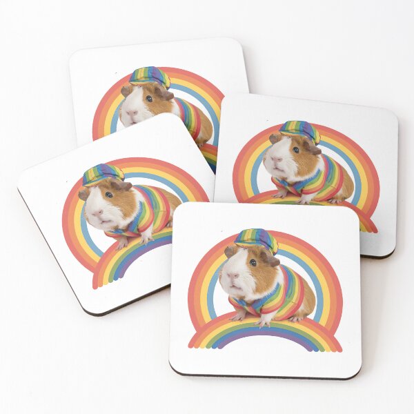 Item preview, Cute Guinea Pig on a Rainbow designed and sold by graphic-genie.