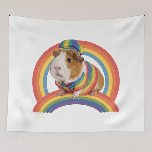 Item preview, Cute Guinea Pig on a Rainbow designed and sold by graphic-genie.