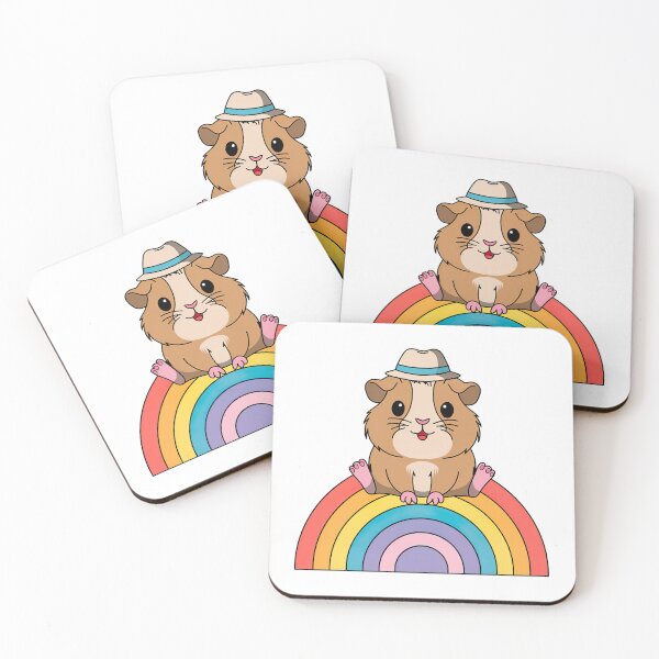 Item preview, Cute Guinea Pig on a Rainbow designed and sold by graphic-genie.