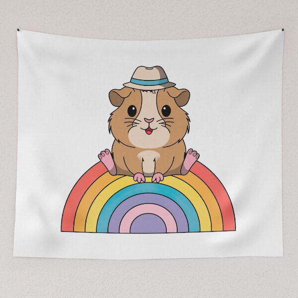 Item preview, Cute Guinea Pig on a Rainbow designed and sold by graphic-genie.