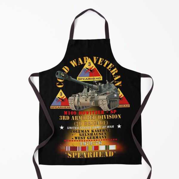 Item preview, 3rd Armored Division - Gelnhausen, Germany - M109 Howitzer SP - Spearhead w Fire - 1973-76 w DUI - COLD X 300 designed and sold by Military Insignia Products.