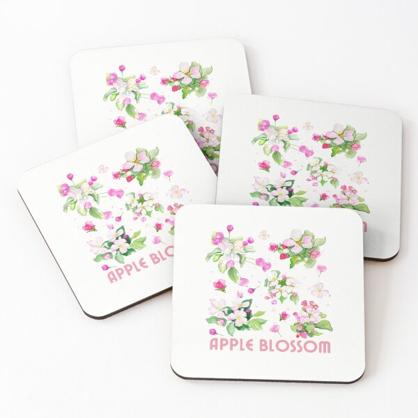 Artikelvorschau, Arkansas State Apfelblüten-Blumen-Aquarell-klassisches T-Shirt Sticker entworfen und verkauft von ThinkNature!.