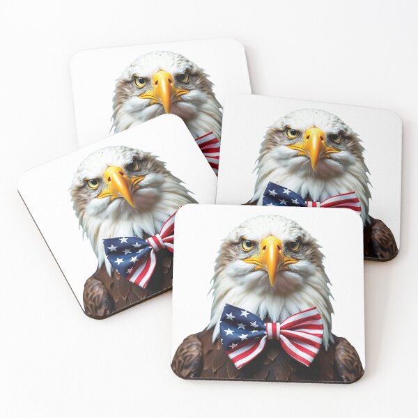 Item preview, Funny cool Eagle wearing a USA flag bow tie designed and sold by LazyOwlStore.