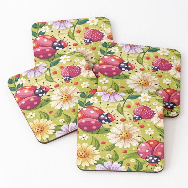 Item preview, Ladybug on bright flowers designed and sold by Erik Visnievskij.