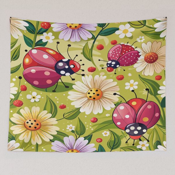 Item preview, Ladybug on bright flowers designed and sold by Erik Visnievskij.