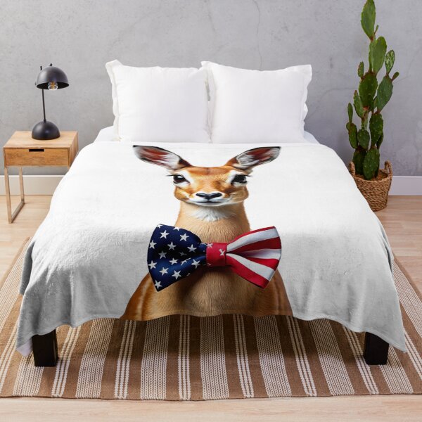 Item preview, Funny cool Gazelle wearing a USA flag bow tie designed and sold by LazyOwlStore.