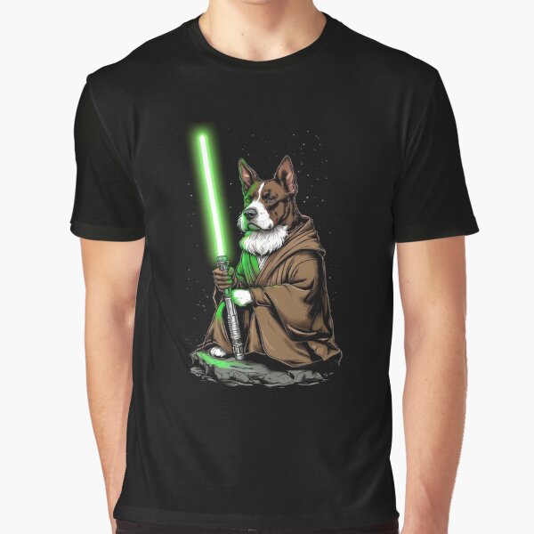 Vista previa del artículo con la obra «Perro Jedi de Star Wars», diseñado y vendido por SpectrumCreate.