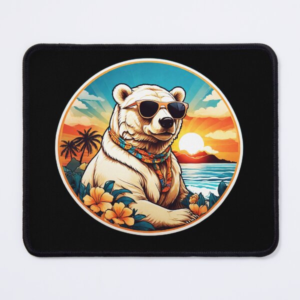 Item preview, Polar Bear with Sunglasses at Sunset by The Ocean designed and sold by NautiChic.