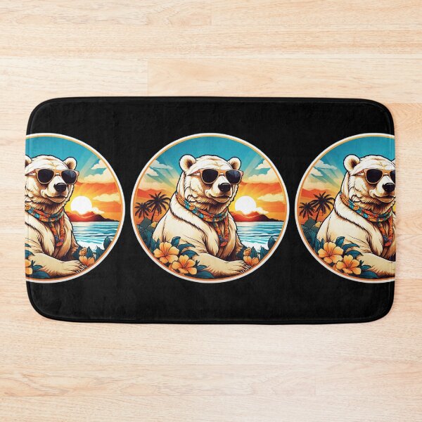 Item preview, Polar Bear with Sunglasses at Sunset by The Ocean designed and sold by NautiChic.