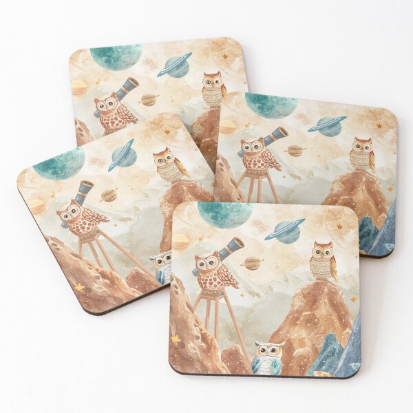 Item preview, Astronaut Owls Night Sky designed and sold by cute-animals99.