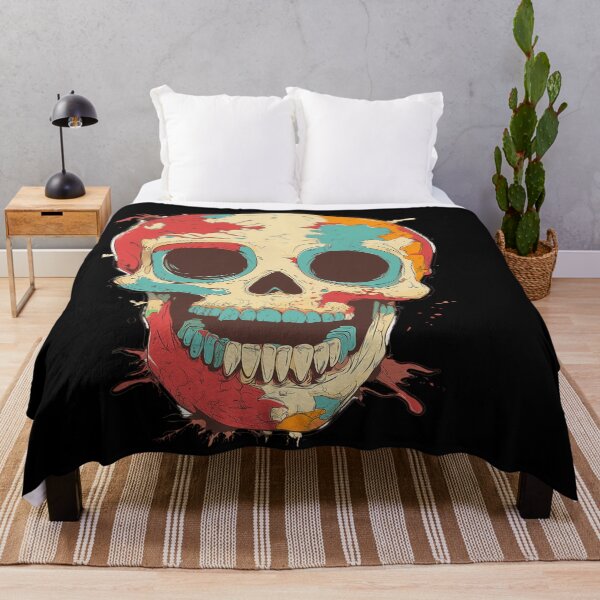 Item preview, funny and colorful skull designed and sold by elgregoart.