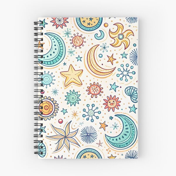 Item preview, Bright, clean doodles of stars and moons with simple, playful lines in a seamless design. designed and sold by DigitalArtByJoe.