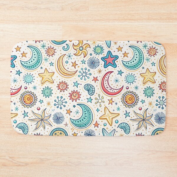 Item preview, Bright, clean doodles of stars and moons with simple, playful lines in a seamless design. designed and sold by DigitalArtByJoe.