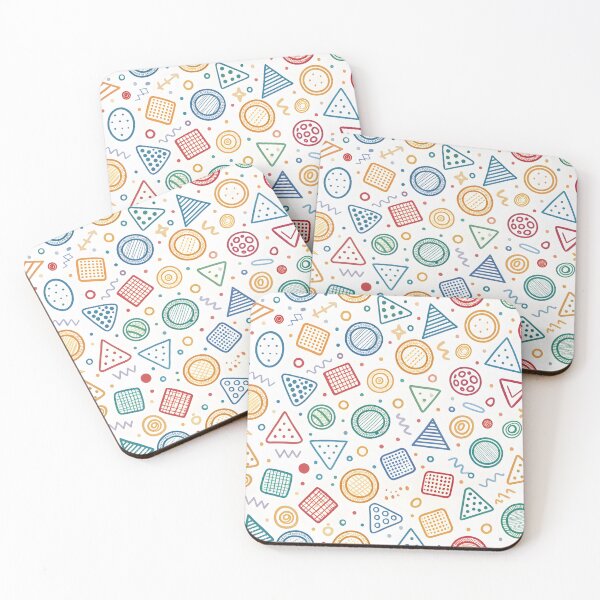 Item preview, Clean doodles of playful shapes like triangles, circles, and squares in a continuous pattern. designed and sold by DigitalArtByJoe.
