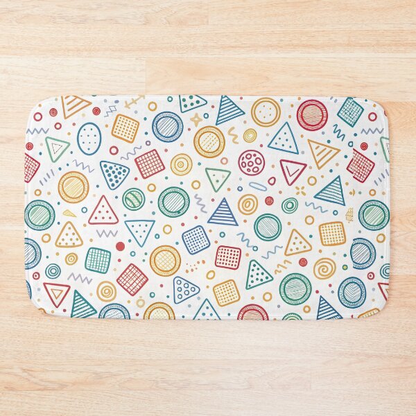 Item preview, Clean doodles of playful shapes like triangles, circles, and squares in a continuous pattern. designed and sold by DigitalArtByJoe.