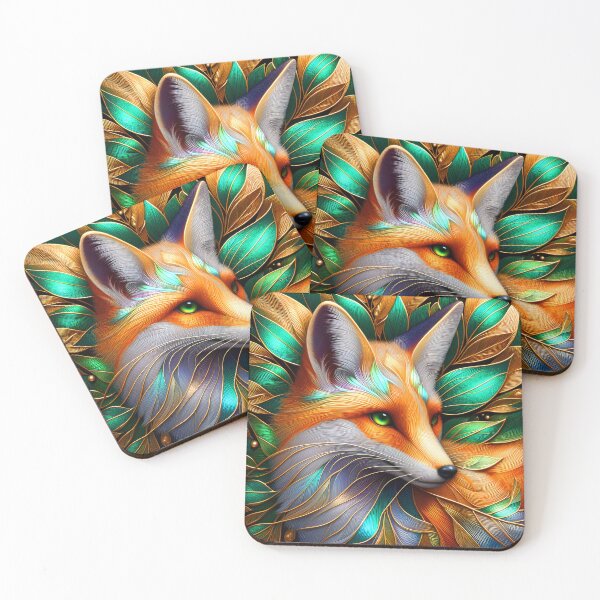 Item preview, Shiny Emerald Fox Leafy Art designed and sold by EmeraldeaArt.