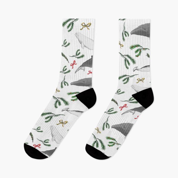 Item preview, Whale Christmas Festive Pattern designed and sold by Živa Viviana Doria.