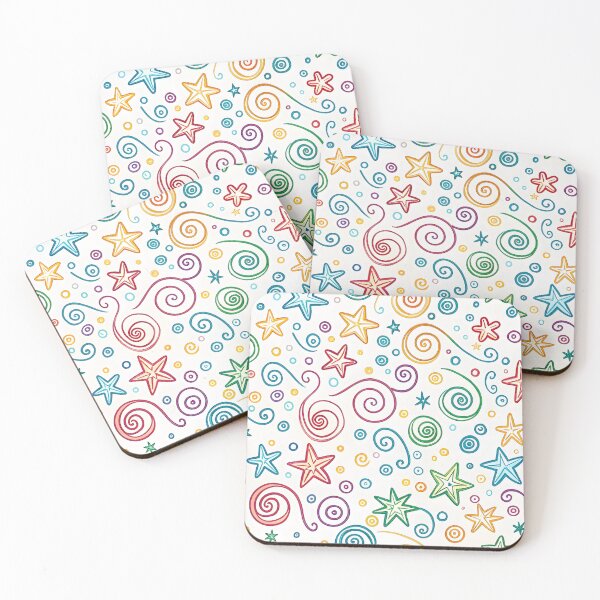 Item preview, Clean doodles of playful swirls and stars in a seamless, modern, joyful design. designed and sold by DigitalArtByJoe.