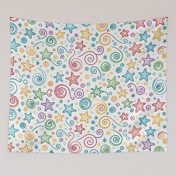 Item preview, Clean doodles of playful swirls and stars in a seamless, modern, joyful design. designed and sold by DigitalArtByJoe.
