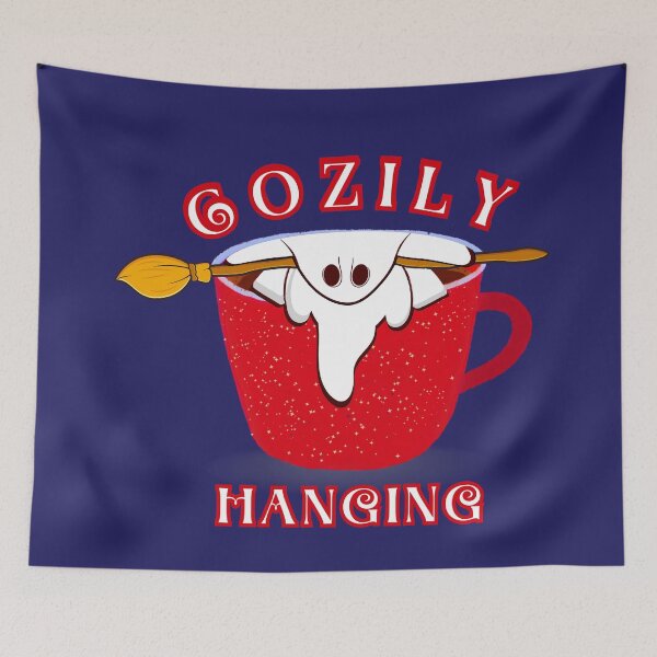Item preview, Cozily hanging cute spooky coffee mug design  designed and sold by 5Petals.