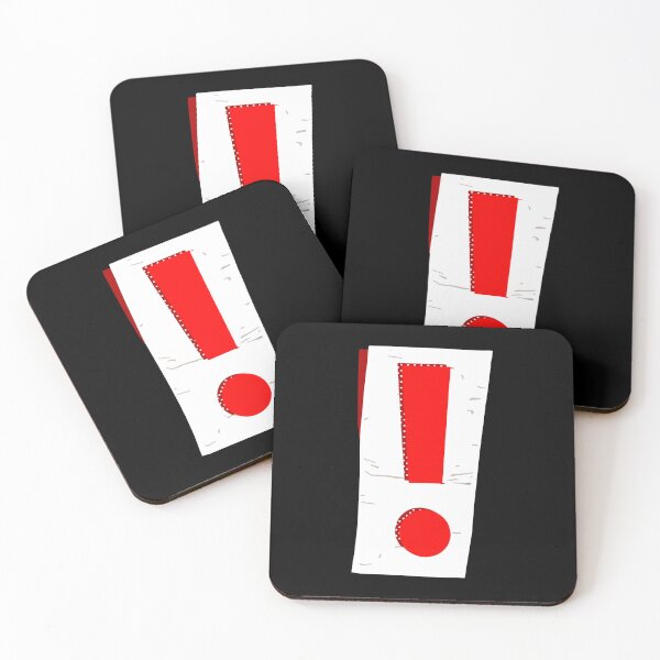 Item preview, Exclamation Mark Symbol Red White designed and sold by Jeallan Designs.