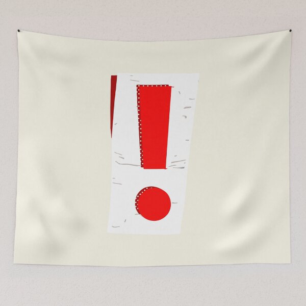 Item preview, Exclamation Mark Symbol Red White designed and sold by Jeallan Designs.