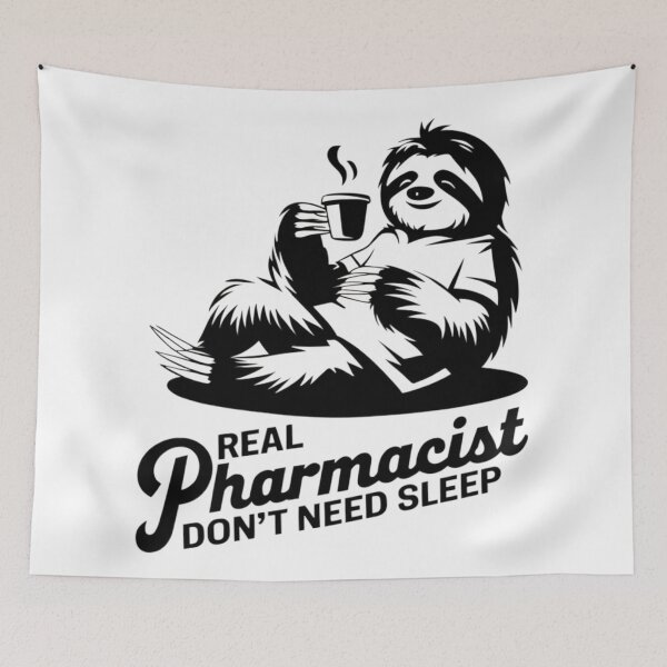 Item preview, Real Pharmacist Don`t Need Sleep, Funny Sloth Coffee designed and sold by Anniko Art Studio.