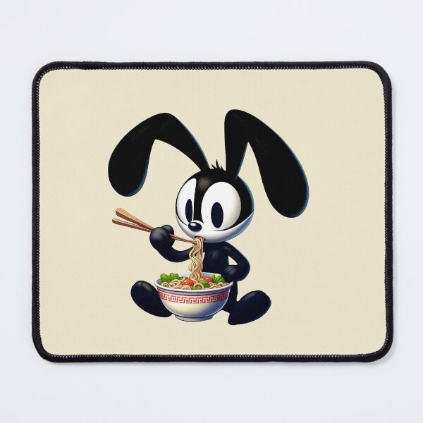 Item preview, Oswald The Lucky Rabbit Eating Ramen designed and sold by Myra365Art.
