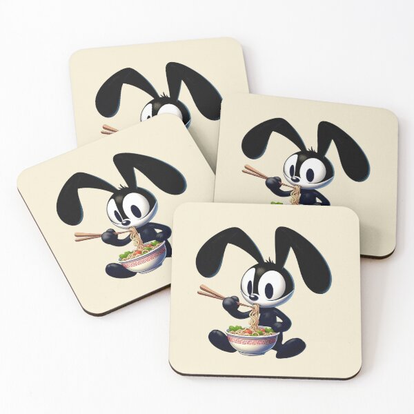 Item preview, Oswald The Lucky Rabbit Eating Ramen designed and sold by Myra365Art.