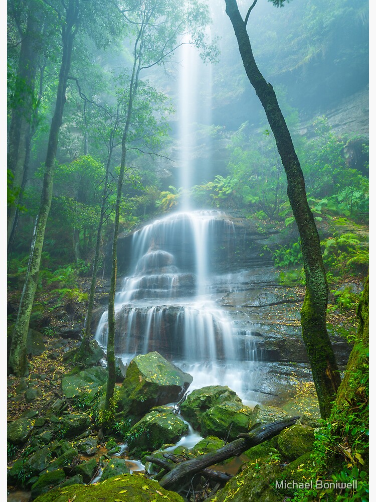 Thumbnail 2 of 2, Art Board Print, Witches Leap Falls, Katoomba, Blue Mountains, New South Wales, Australia designed and sold by Chockstone.