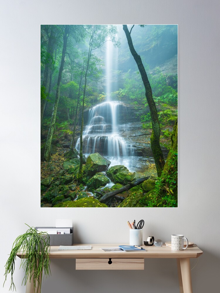 Thumbnail 2 of 3, Poster, Witches Leap Falls, Katoomba, Blue Mountains, New South Wales, Australia designed and sold by Chockstone.
