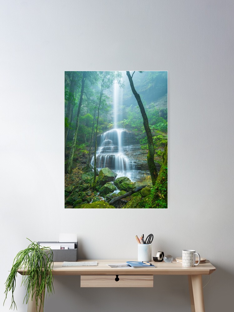 Thumbnail 2 of 3, Poster, Witches Leap Falls, Katoomba, Blue Mountains, New South Wales, Australia designed and sold by Chockstone.